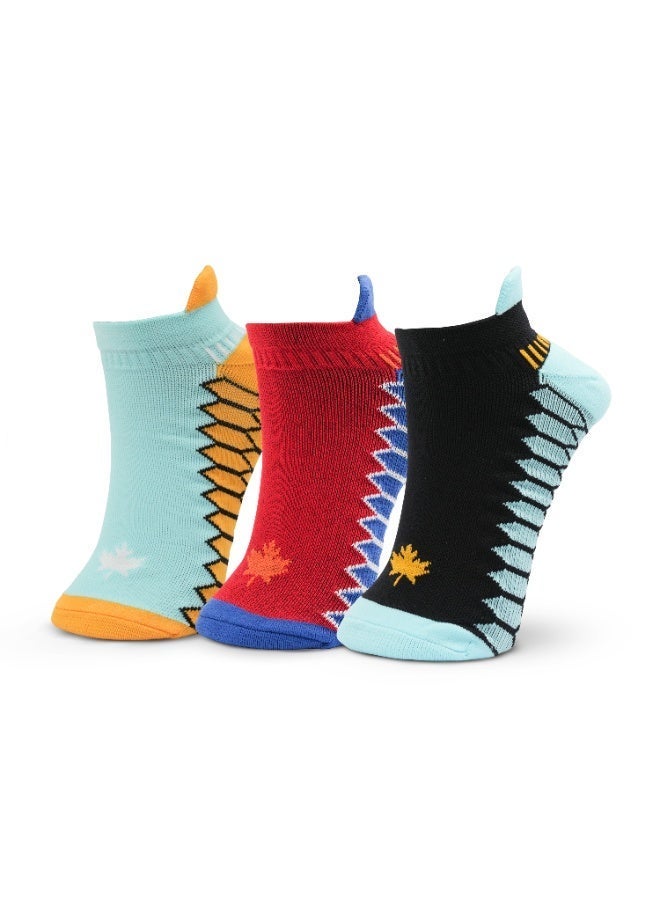 White Leaf 3 Pack Quick Dry Performance Ankle Socks - Multicolor - Image 1